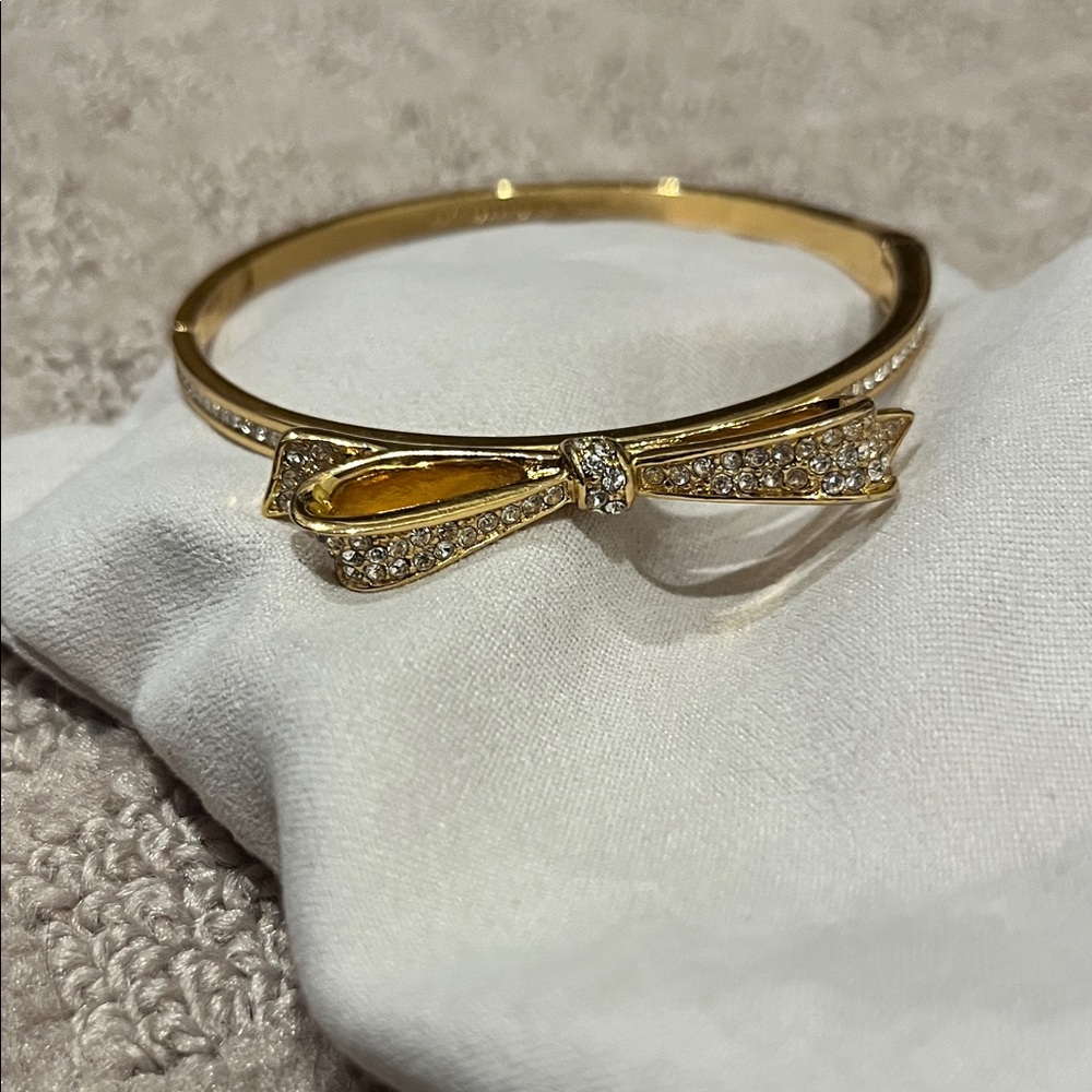Kate Spade Gold Bow Bracelet with Crystal Accents